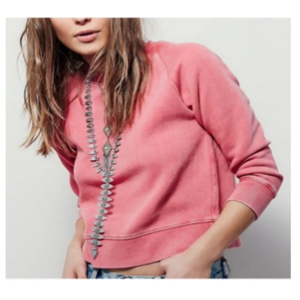 Sold Free People Crewneck Raglan Sleeve Pullover Sweatshirt - Picture 10 of 10